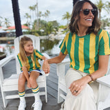 STRIPED GREEN + YELLOW | ADULT | Women's Tee