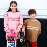 SUPER POWER | IN DUSTY PINK | oversized drop shoulder | KIDS