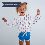 *** IMPERFECT ***  PATRIOTIC POPSICLE | Oversized Kids Drop Shoulder Pullover | KIDS