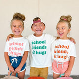 SCHOOL FRIENDS & HUGS in Peach | OVERSIZED | Kids Tee