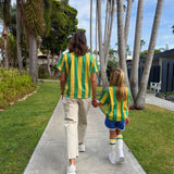 STRIPED GREEN + YELLOW | ADULT | Women's Tee