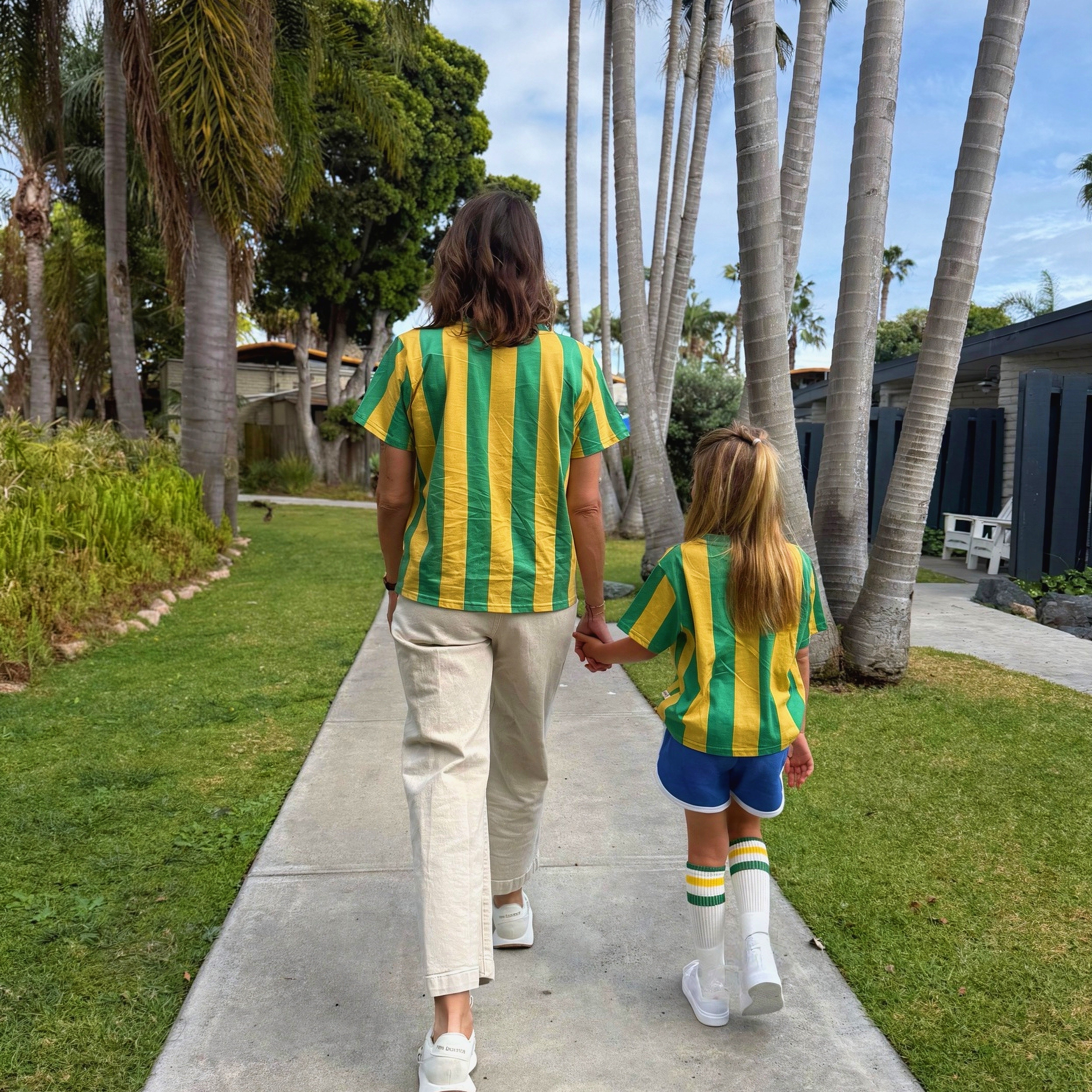 STRIPED GREEN + YELLOW | ADULT | Women's Tee