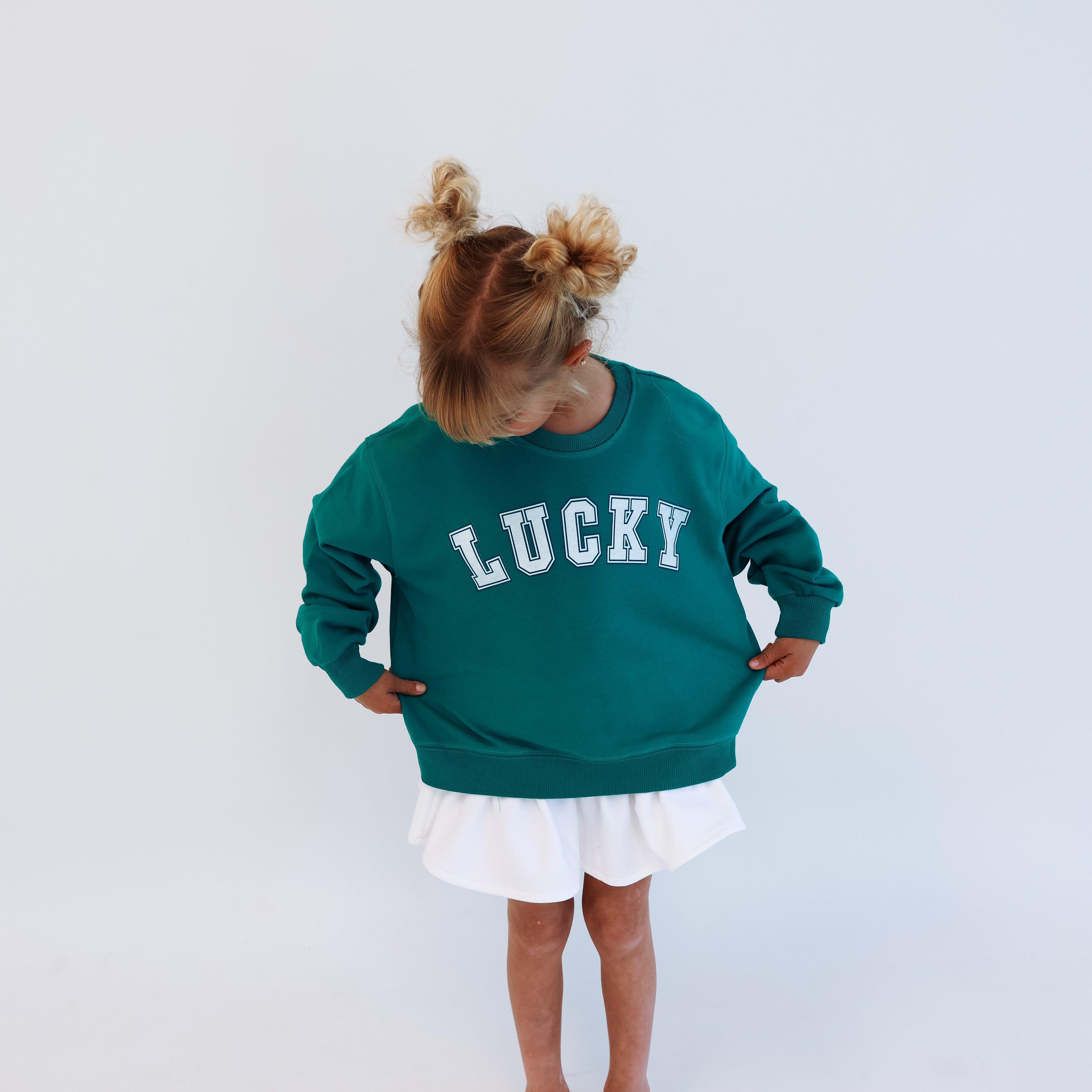 LUCKY | IN GREEN | oversized drop shoulder | KIDS