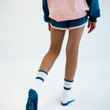 DARK TEAL + PINK | socks | retro tube