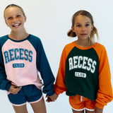 TRACK SHORTS in DEEP TEAL + PINK TRIM | KIDS