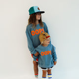 SORRY, MY DOG ATE MY HOMEWORK | DUSTY BLUE | oversized drop shoulder | KIDS