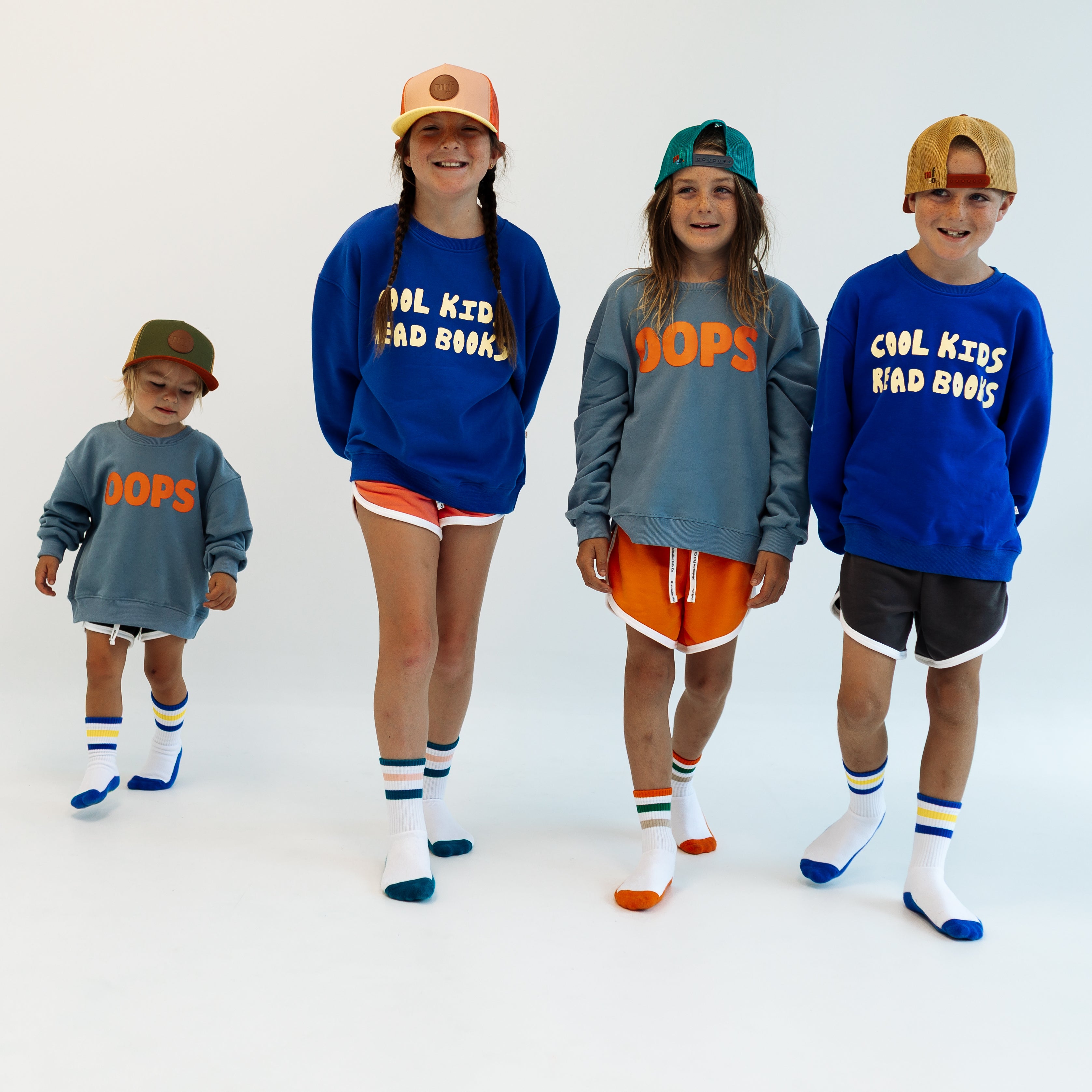 COOL KIDS READ BOOKS | ROYAL BLUE | oversized drop shoulder | KIDS