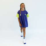 ***IMPERFECT*** MIA DRESS | PURPLE + GREEN  | Girls T-shirt Dress