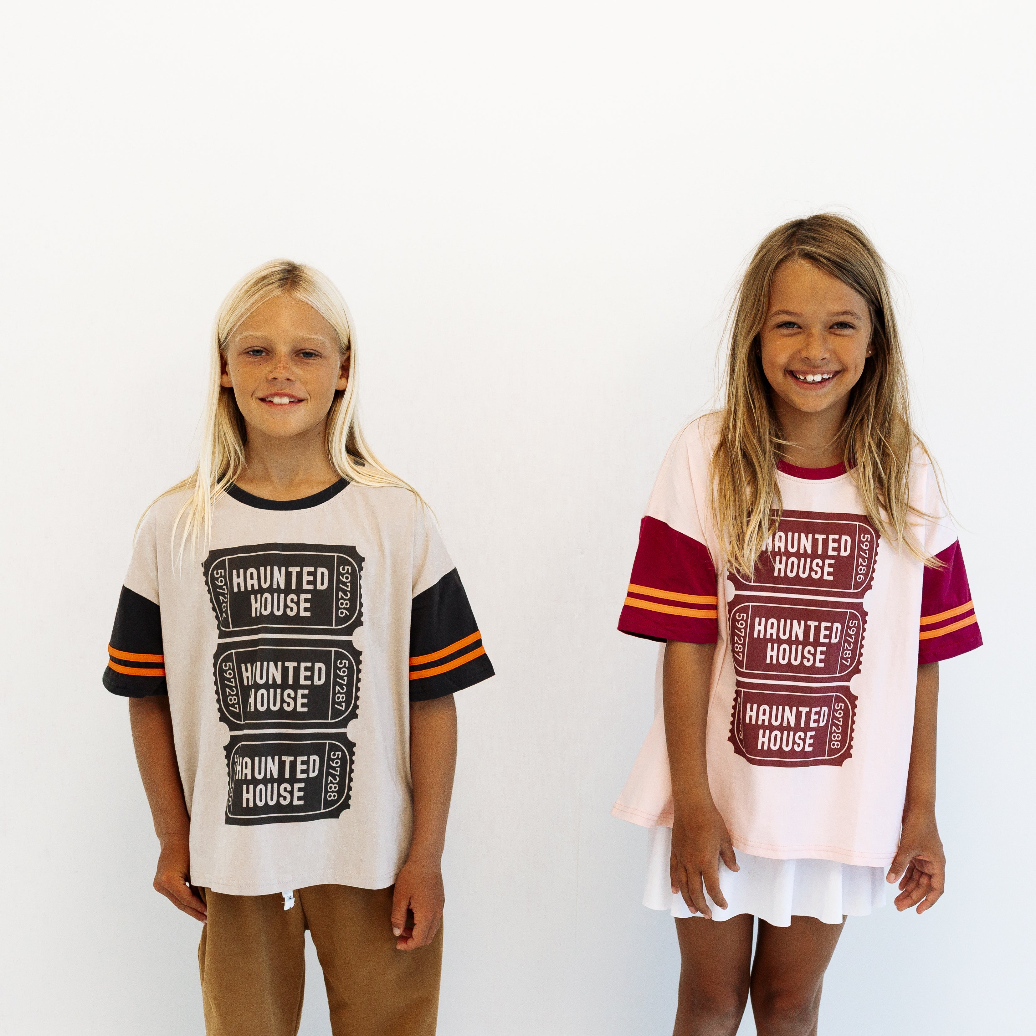 HAUNTED HOUSE | BURGUNDY | OVERSIZED KIDS TEE
