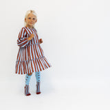 RUSTY + BLUE STRIPES | knee high socks