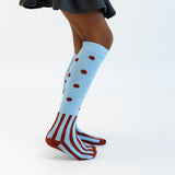 RUSTY + BLUE STRIPES | knee high socks