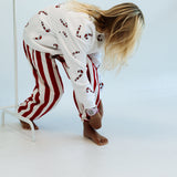 STRAIGHT LEG PANTS | RED + WHITE STRIPED | KIDS