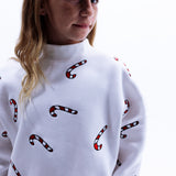 CANDY CANE | EMBROIDERED FLEECE SWEATSHIRT | KIDS