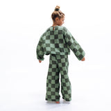 MAYA SET | 2 PIECE OUTFIT | CHECKERED GREEN | GIRLS