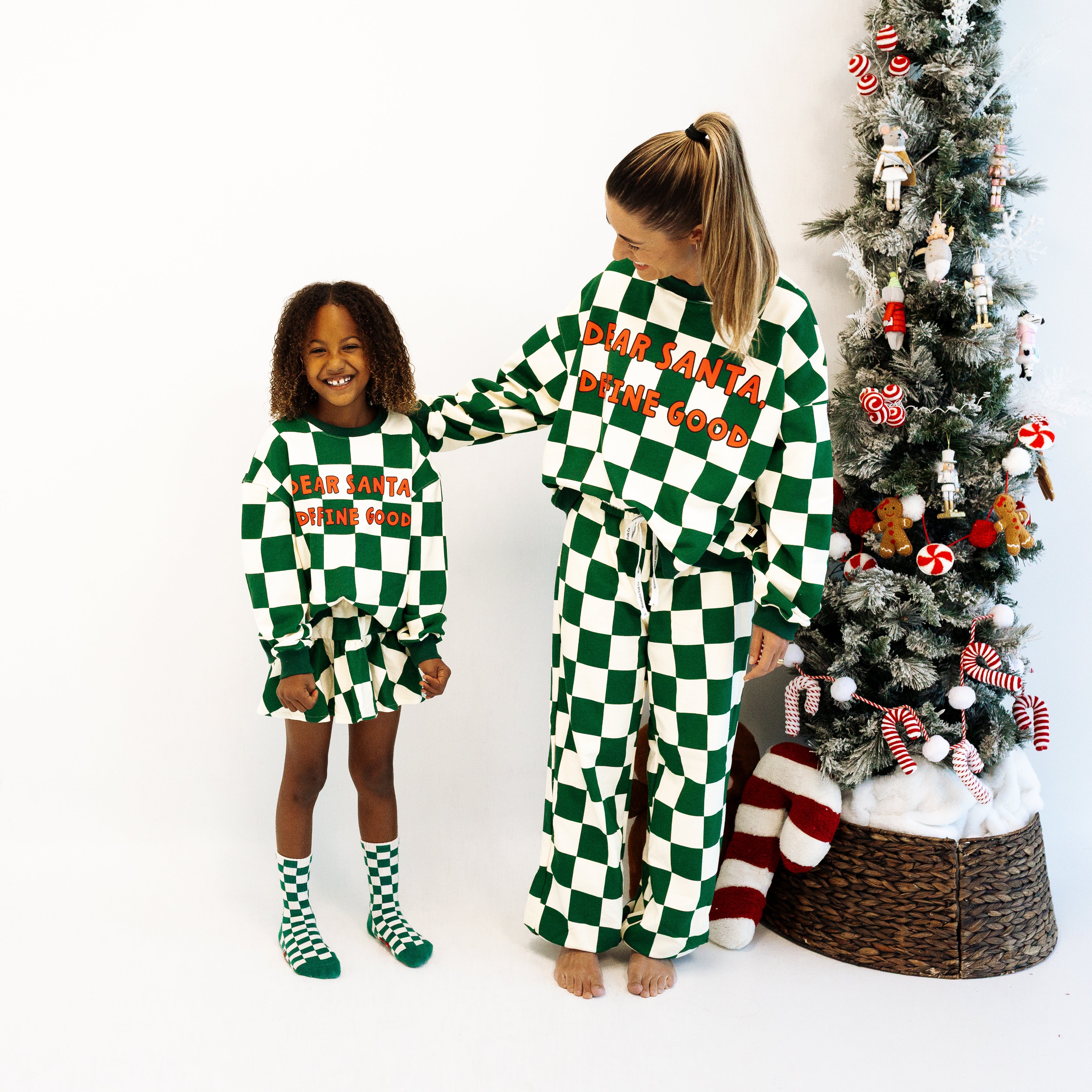 DEAR SANTA, DEFINE GOOD | printed front & back | oversized drop shoulder pullover | KIDS