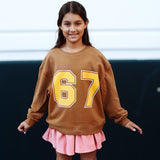 67 | IN BROWN | oversized drop shoulder | KIDS