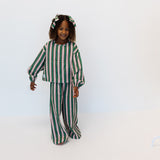 MAYA SET | 2 PIECE OUTFIT | STRIPED GREEN + PINK | GIRLS