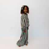 MAYA SET | 2 PIECE OUTFIT | STRIPED GREEN + PINK | GIRLS