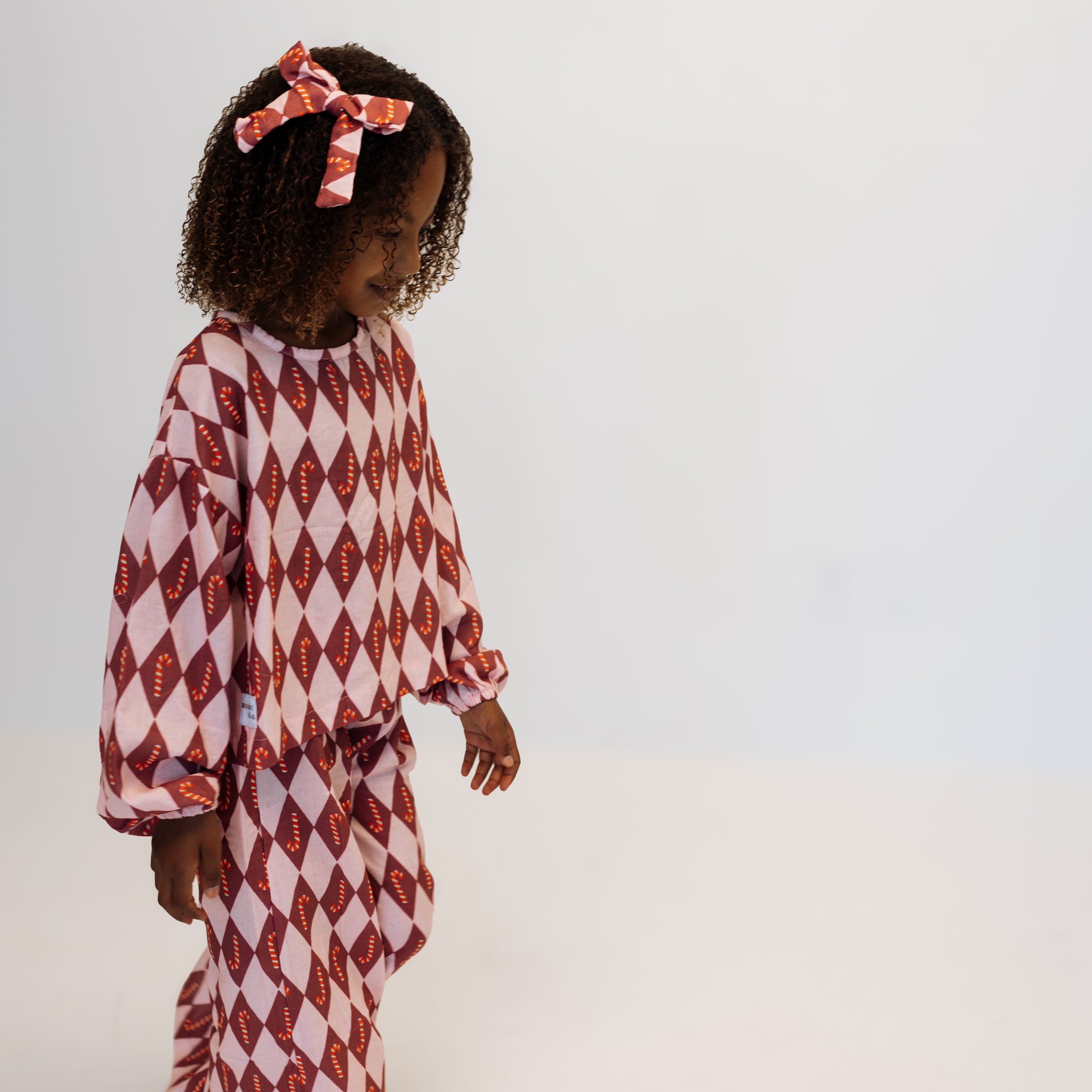 BOW CLIP | CANDY CANE HARLEQUIN