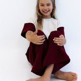 APRIL SET | COLOR BLOCK | BURGUNDY + CREAM | GIRLS