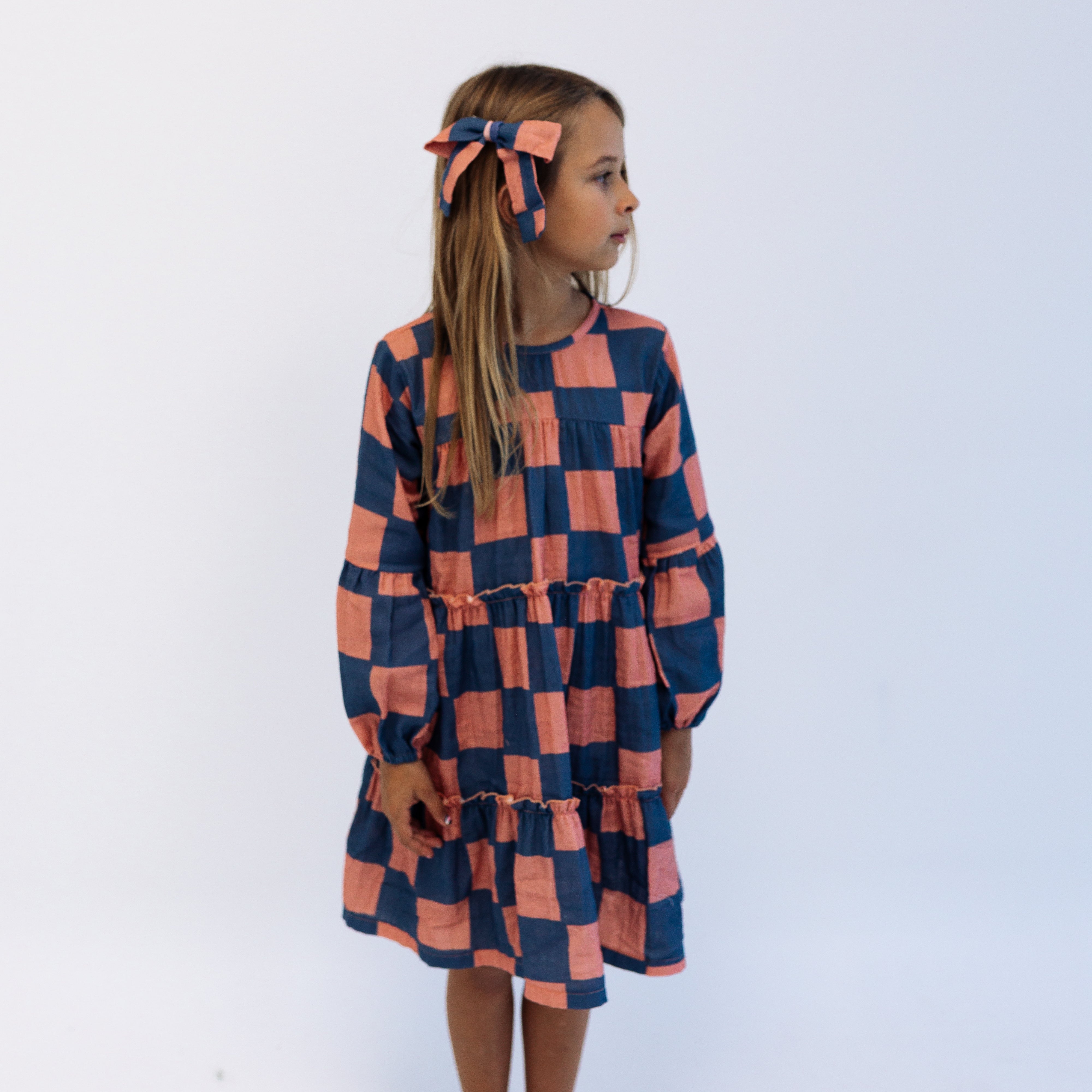 CLEMENTINE DRESS | PINK + BLUE CHECKERED | GIRLS