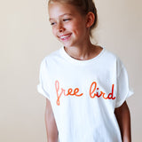FREE BIRD in burnt orange | OVERSIZED | Kids Tee