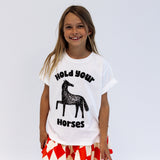 HOLD YOUR HORSES  | OVERSIZED | Kids Tee