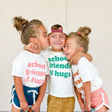 SCHOOL FRIENDS & HUGS in Peach | OVERSIZED | Kids Tee