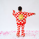 SMILE CHECKERED | oversized  drop shoulder | KIDS