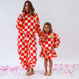 SMILE CHECKERED | oversized  drop shoulder | KIDS