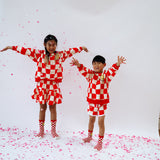 TRACK SHORTS in CHECKERED RED | KIDS