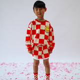 TRACK SHORTS in CHECKERED RED | KIDS