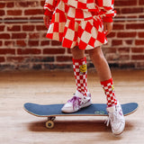 SMILE CHECKERED  | socks | retro tube