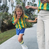 STRIPED GREEN + YELLOW | Kids Tee