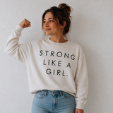 STRONG LIKE A GIRL | Drop Shoulder Oversized Pullover | ADULT