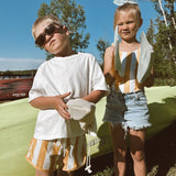 MA-ME-MI | BOARDSHORTS | STRIPED MUSTARD
