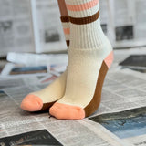 PEACH + BROWN | socks | retro tube