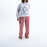 STRAIGHT LEG PANTS | RED + WHITE STRIPED | ADULT