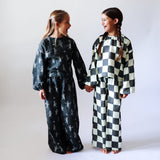 MAYA SET | 2 PIECE OUTFIT | CHECKERED CHARCOAL | GIRLS