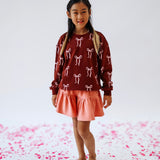 BOWS ALL OVER | IN BROWN | oversized drop shoulder pullover | KIDS