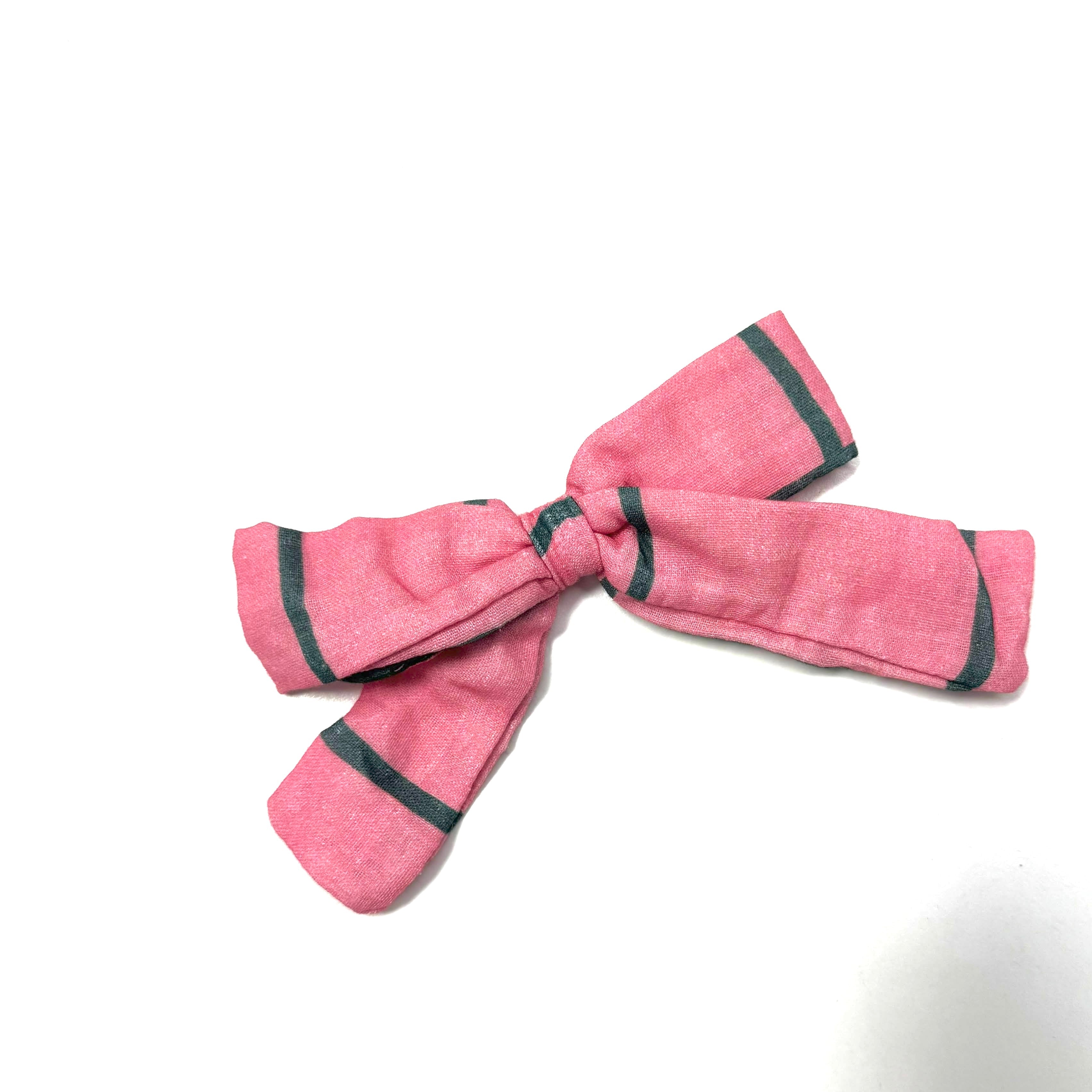 BOW CLIP | PINK PLAID