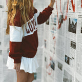 LOVE CLUB | IN BURGUNDY | oversized drop shoulder pullover | KIDS