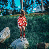 SMILE CHECKERED | oversized  drop shoulder | KIDS