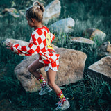 SMILE CHECKERED | oversized  drop shoulder | KIDS