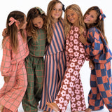 MAYA SET | 2 PIECE OUTFIT | BLUE + PINK STRIPES | GIRLS