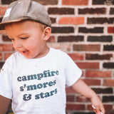 CAMPFIRE S'MORES & STARS in Black | OVERSIZED | Kids Tee