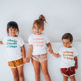 SCHOOL FRIENDS & HUGS in Peach | OVERSIZED | Kids Tee