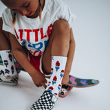 Socks | retro tube | all over patriotic popsicles  | red & blue