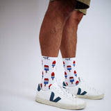 Socks | retro tube | all over patriotic popsicles  | red & blue