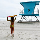 MA-ME-MI | TWO PIECE LONG SLEEVE SWIM | GREEN + YELLOW STRIPES
